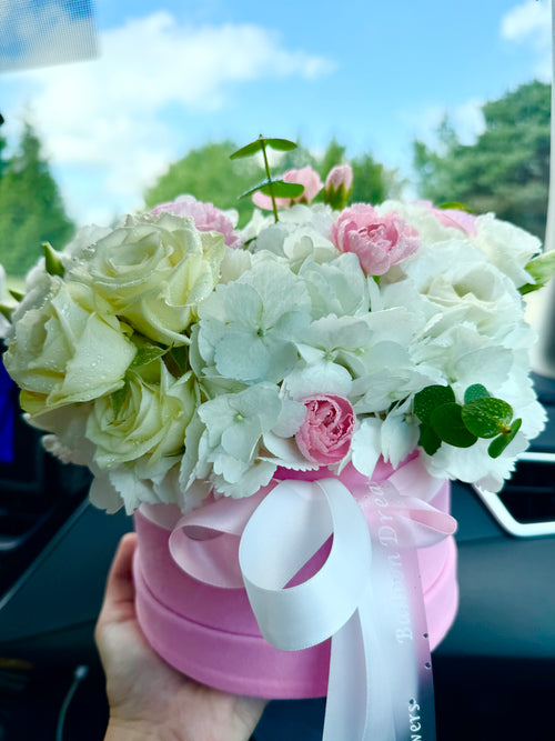 Blush Elegance Floral Hat Box