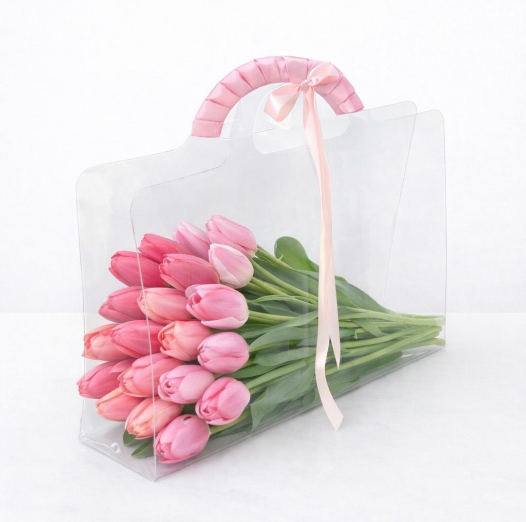 Luxury Tulips in Signature Clear Bag