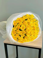 Golden Sunshine – 50 Yellow Roses Bouquet