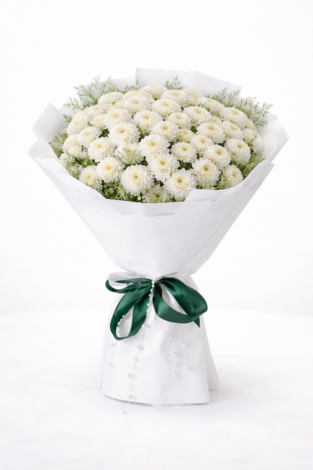 White Pom Pom Chrysanthemum Bouquet