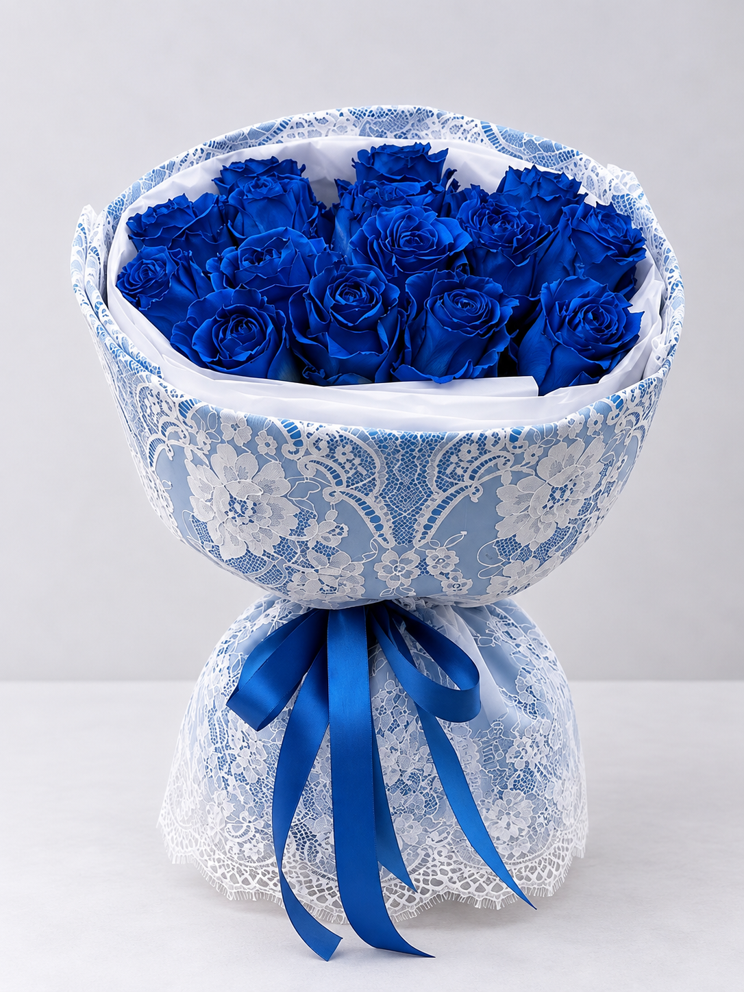 Royal Blue Lace Roses