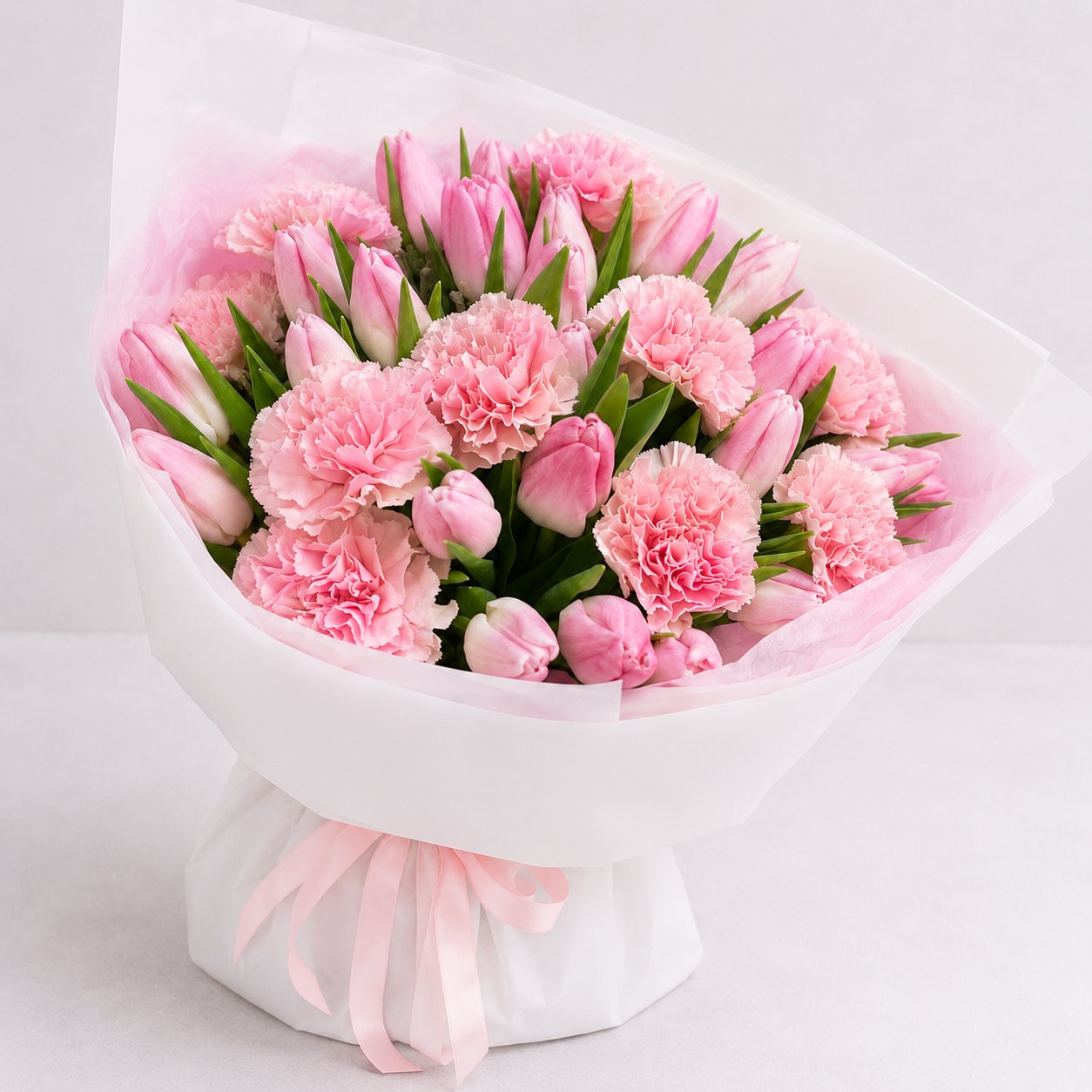Blush Tulip & Carnation Bouquet