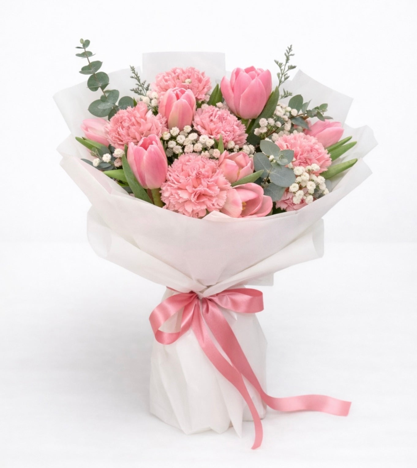 Sweet Blush Tulip & Carnation Bouquet