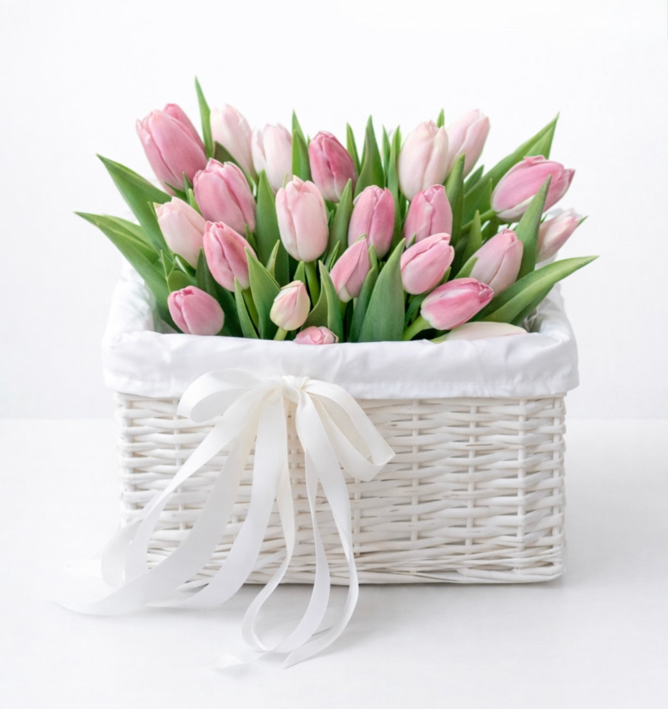 Spring Blush Tulip Basket