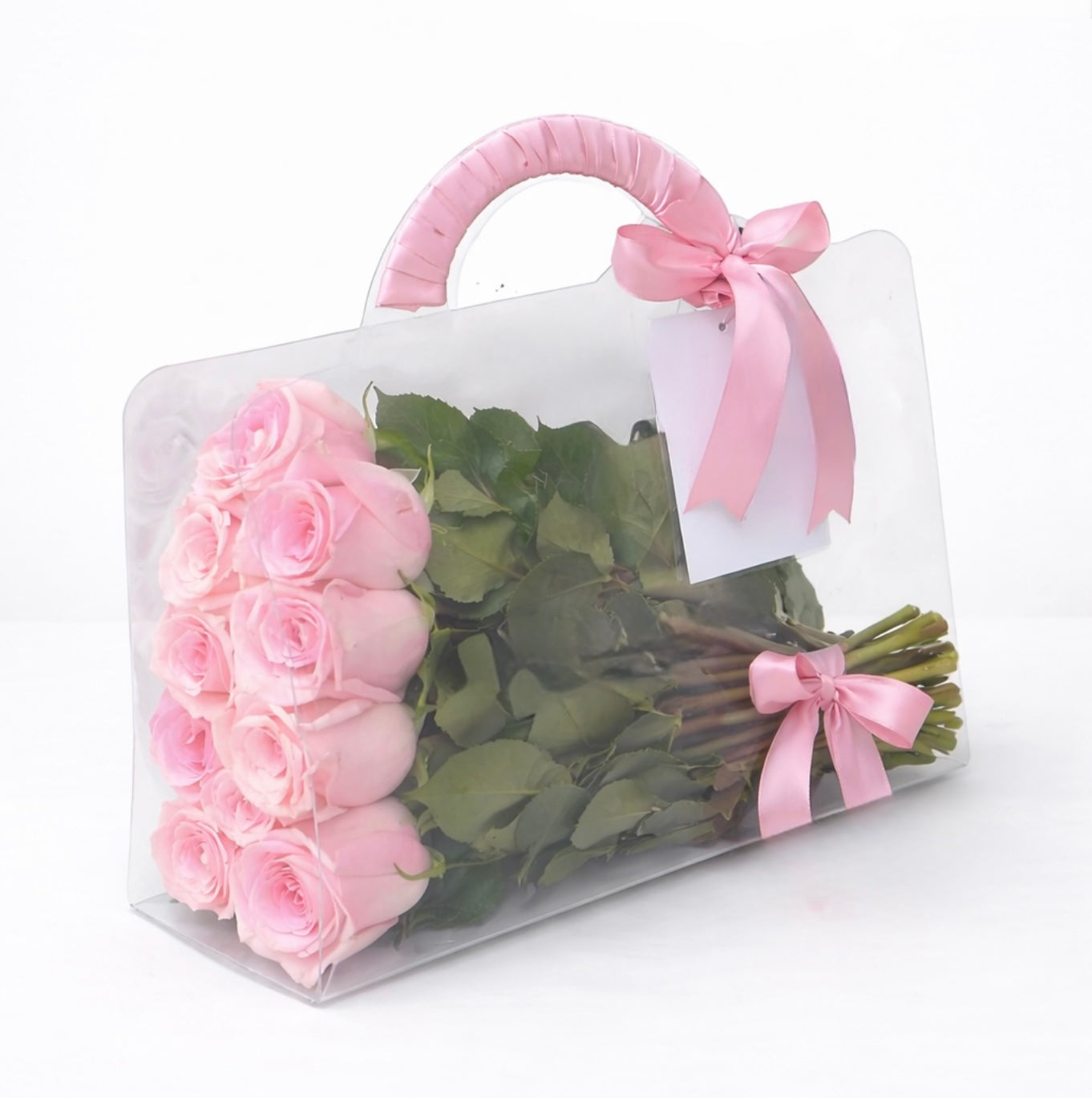 Blush Roses in Signature Clear Bag