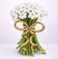 White Daisy Balloon Bouquet with Gold Bow